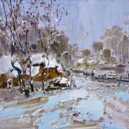 whisper of the wintry silence – original imagery oil painting by mingliang liu