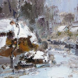 whisper of the wintry silence – original imagery oil painting by mingliang liu