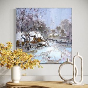 whisper of the wintry silence – original imagery oil painting by mingliang liu